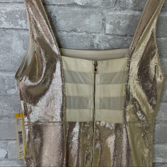 Alice + Olivia Norah Metallic Leather Dress - Picture 4 of 12